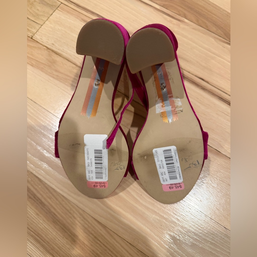 Sam Edelman Yaro Block Heel Sandals in a pink velvet finish. Size 6.5! - Picture 6 of 6